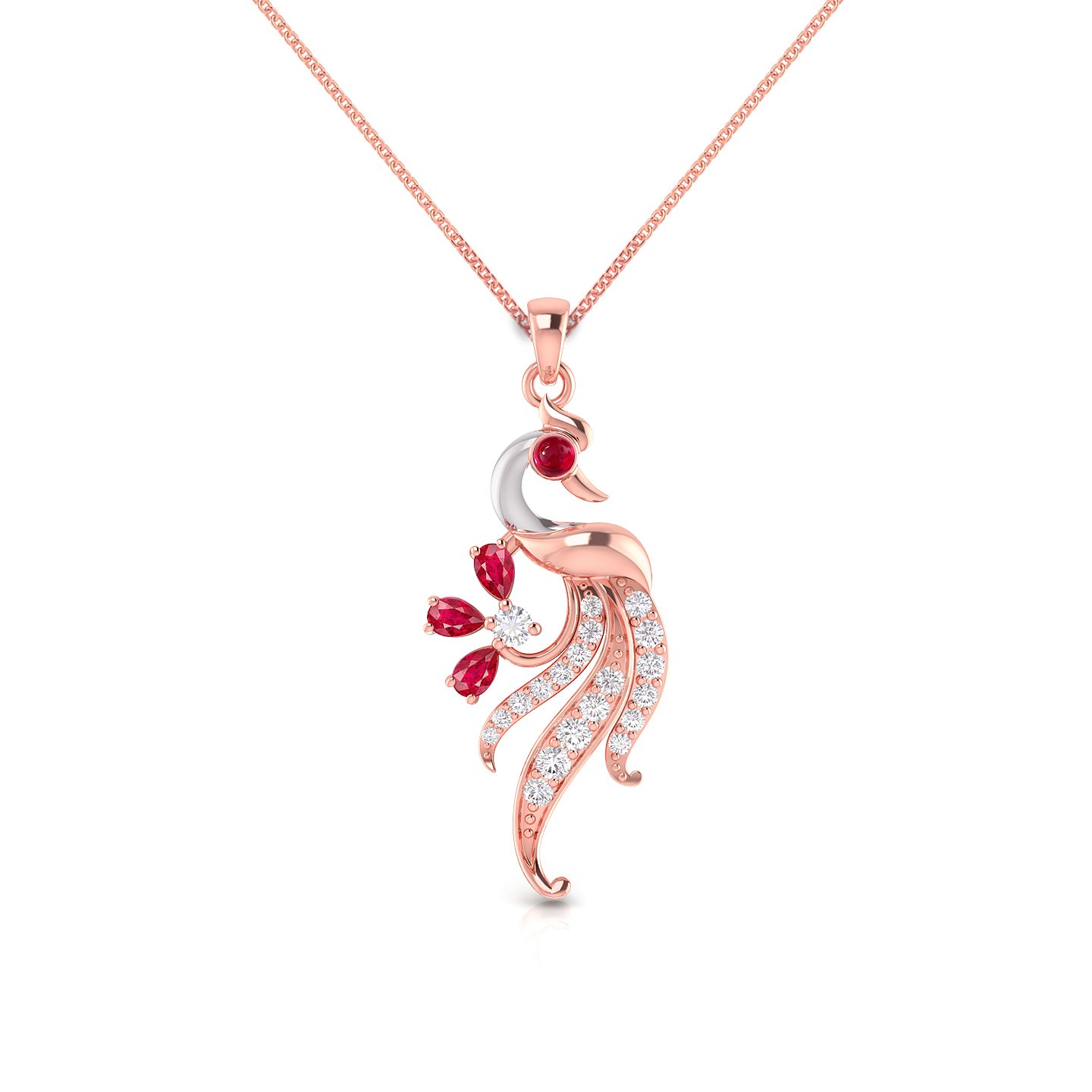Buy SILBERRY 925 Sterling Silver Rose Gold Swan Pendant with Chain for  Women and Girls for Women Online in India
